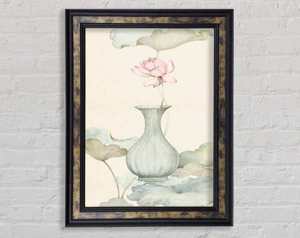 Pink Flower In Vase Framed Print