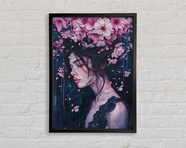 Pink Flower Lady Framed Print