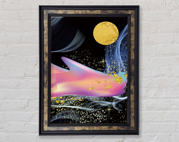 Pink Glow Planet Moon Framed Print