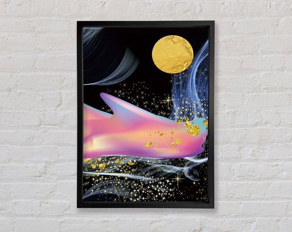 Pink Glow Planet Moon Framed Print