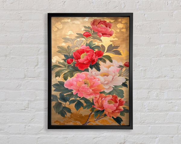 Pink Peony Flowers Framed Print