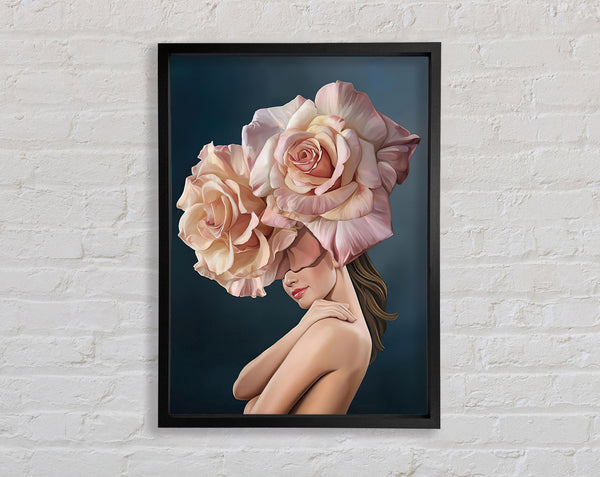Pink Rose Lady Framed Print