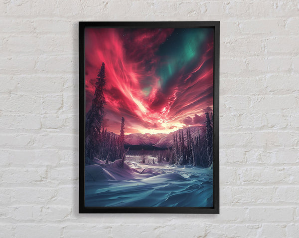 Pink Skies Mountain Framed Print