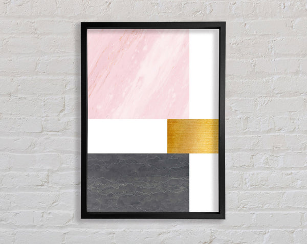 Pink To Grey Squares Framed Print