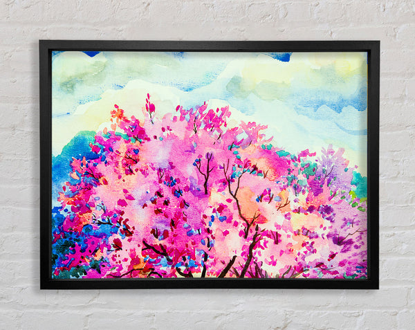 Pink Tree Blossom Framed Print