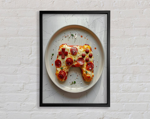 Pizza Gamer Framed Print