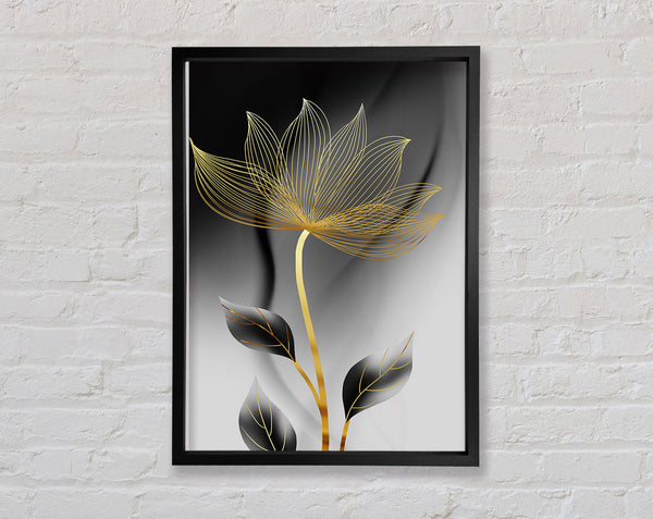 Plant Thats Gold With Grey Framed Print