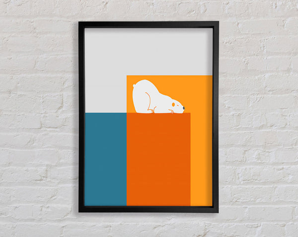 Polar Bear On Edge Framed Print