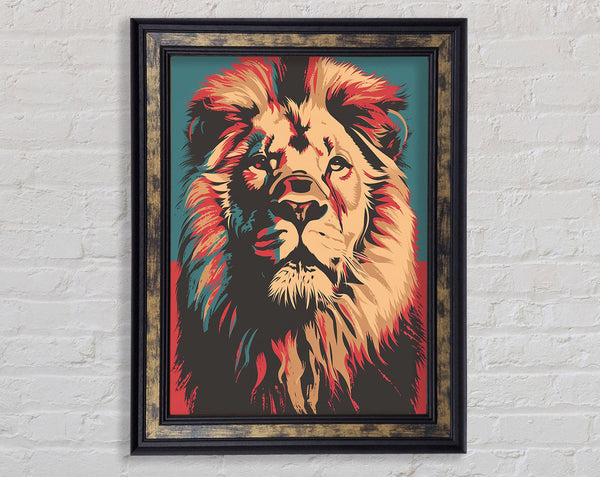 Pop Art Lion Framed Print