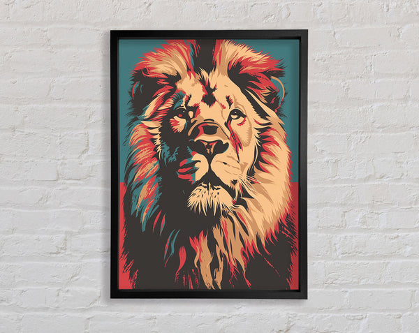 Pop Art Lion Framed Print