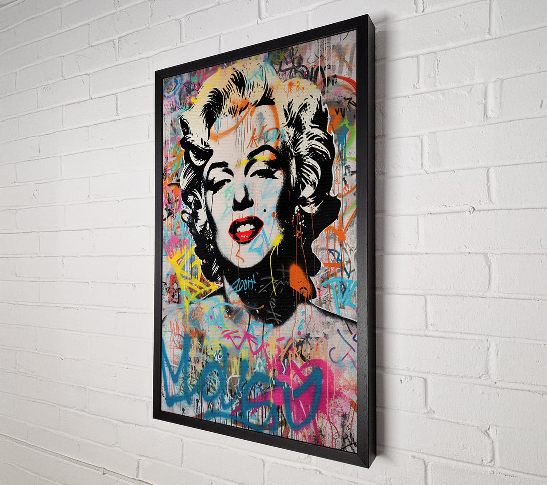  A Canvas Print of Pop Art Monroe Graffiti Canvas Wall Art