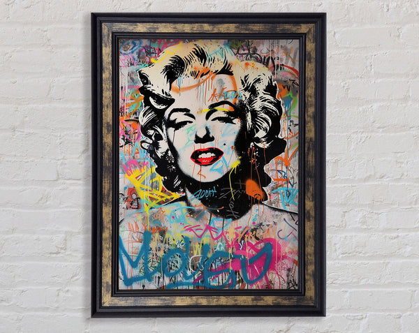 Pop Art Monroe Graffiti Framed Print