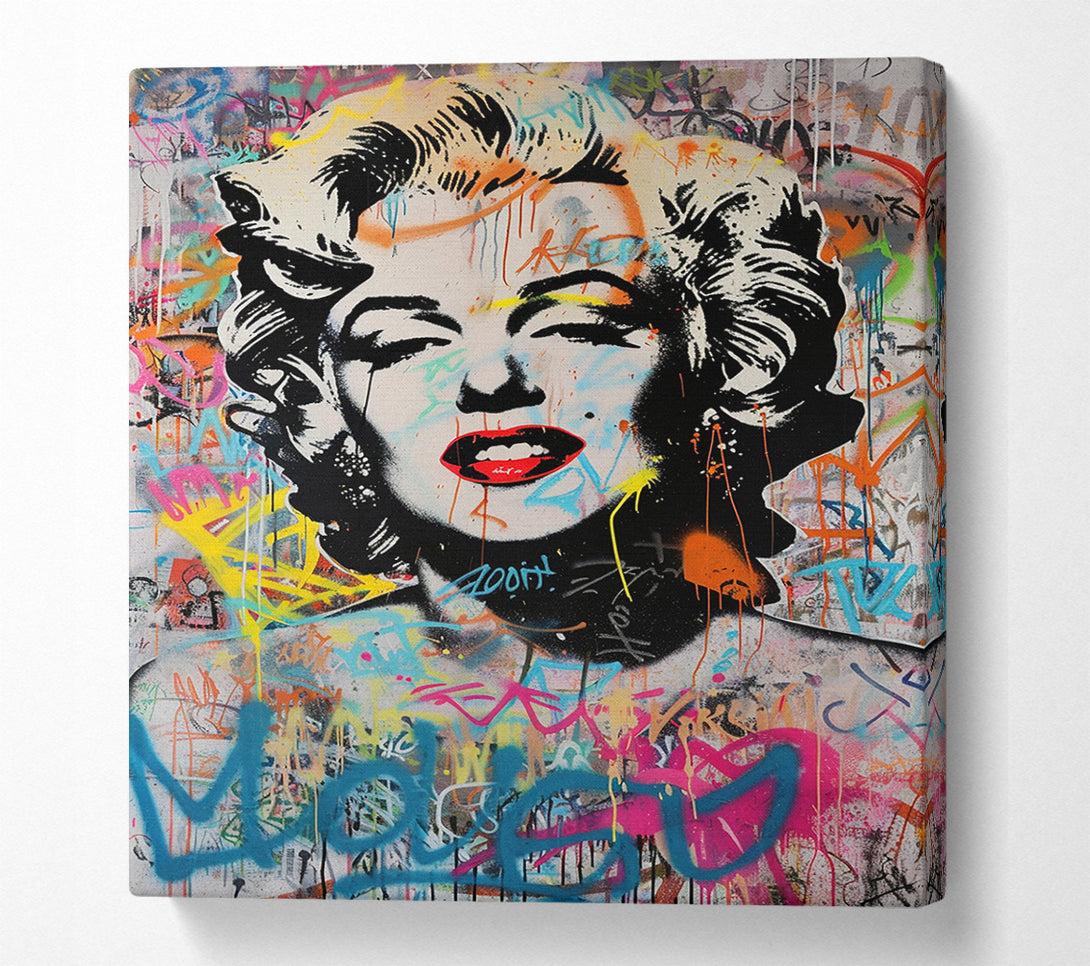  A Canvas Print of Pop Art Monroe Graffiti Canvas Wall Art