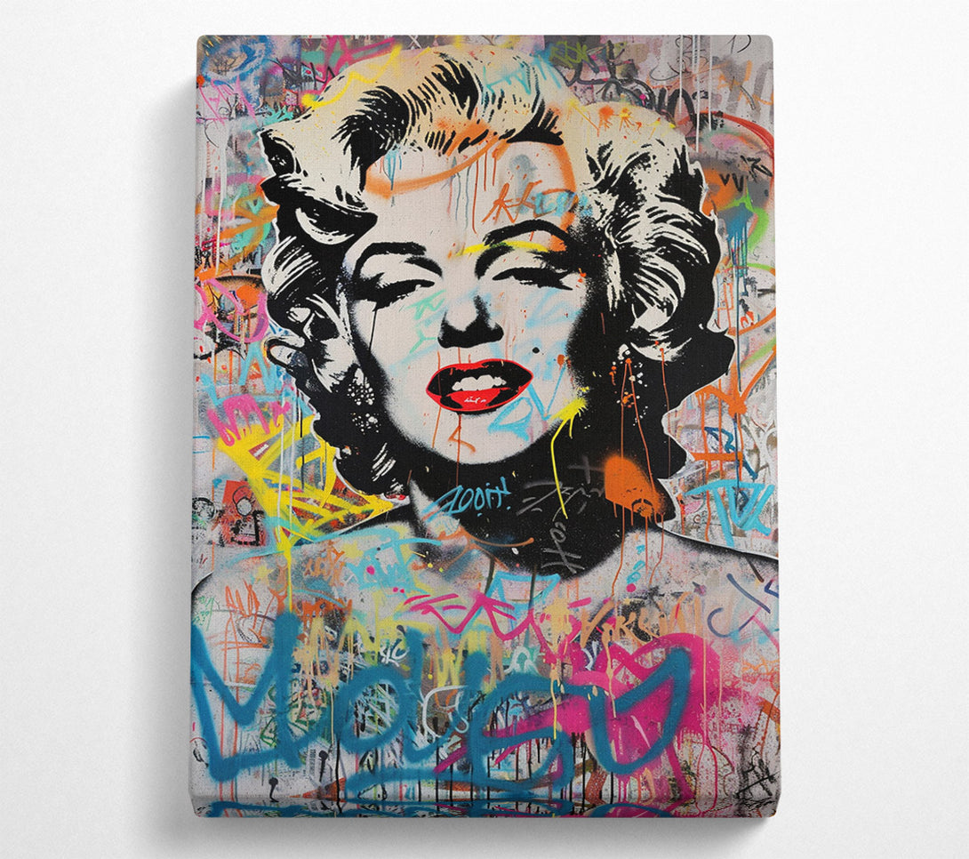  A Canvas Print of Pop Art Monroe Graffiti Canvas Wall Art