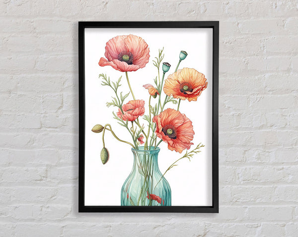 Poppies In A Vase Framed Print