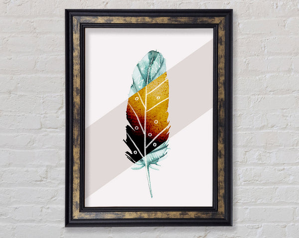 Positive Feather Colour Shape Framed Print