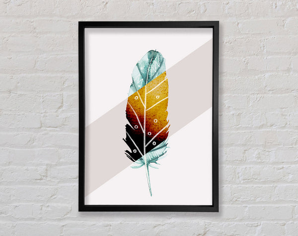 Positive Feather Colour Shape Framed Print