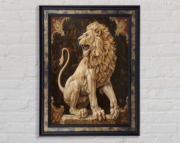 Powerful Lion Framed Print