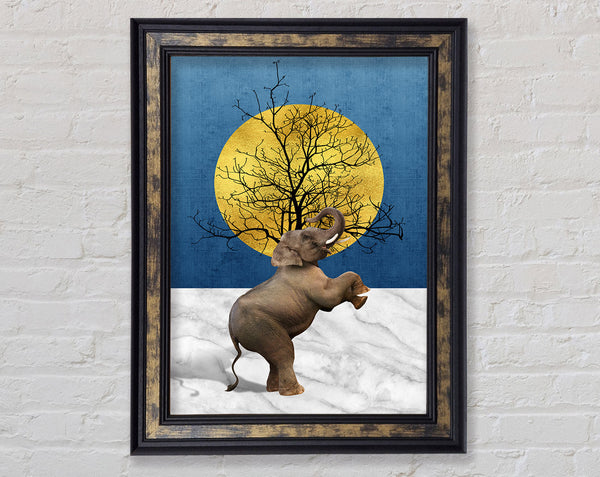 Prancing Elephant Framed Print