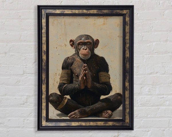 Praying Chimanzee Framed Print