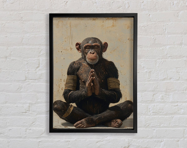 Praying Chimanzee Framed Print