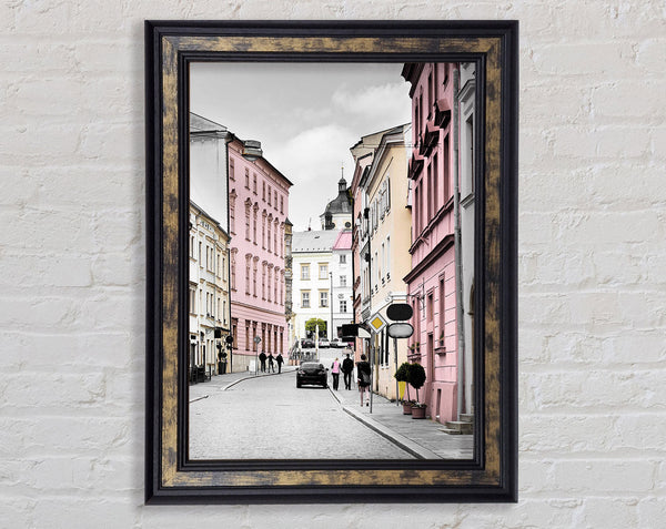 Pretty Town Walk Framed Print
