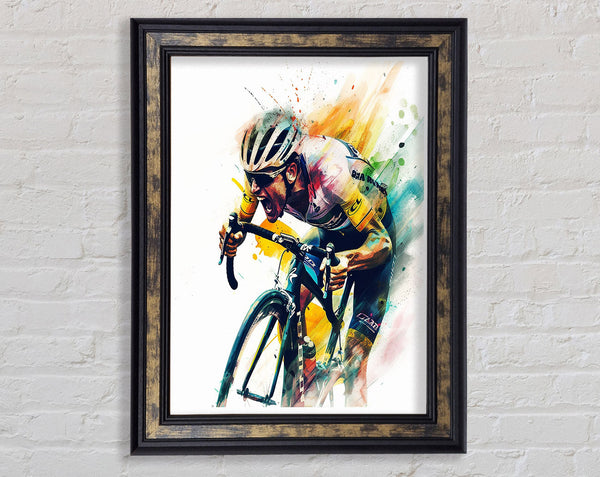 Pro Cycling Explosion Framed Print
