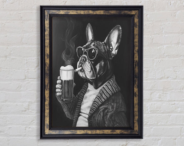 Pub Frenchie Framed Print