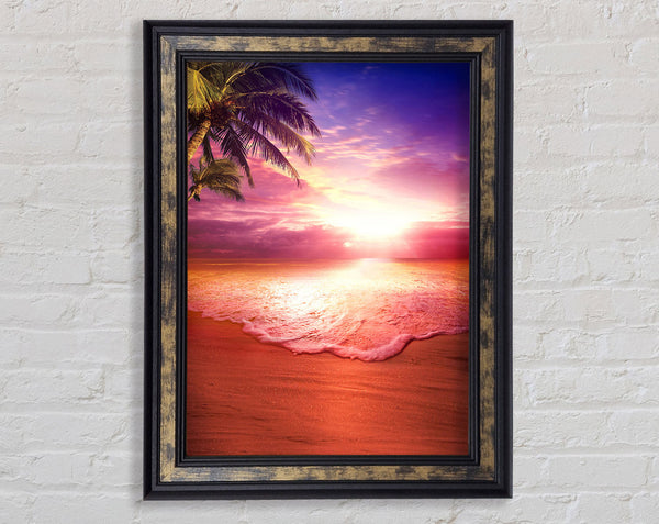Purple Sunset Paradise Framed Print