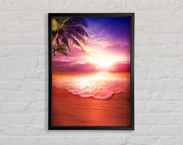 Purple Sunset Paradise Framed Print