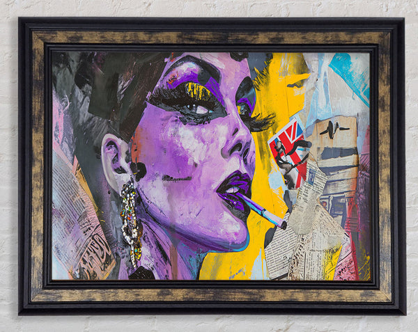 Purple Woman Collage Framed Print