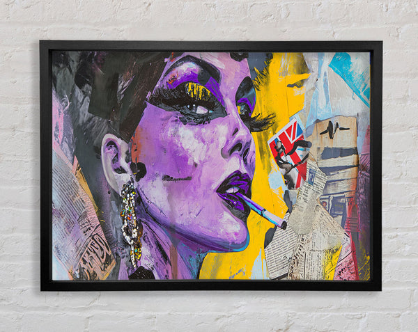 Purple Woman Collage Framed Print