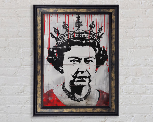 Queen Eilzabeth Banksy Framed Print