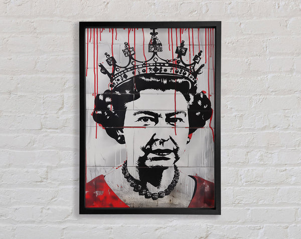 Queen Eilzabeth Banksy Framed Print