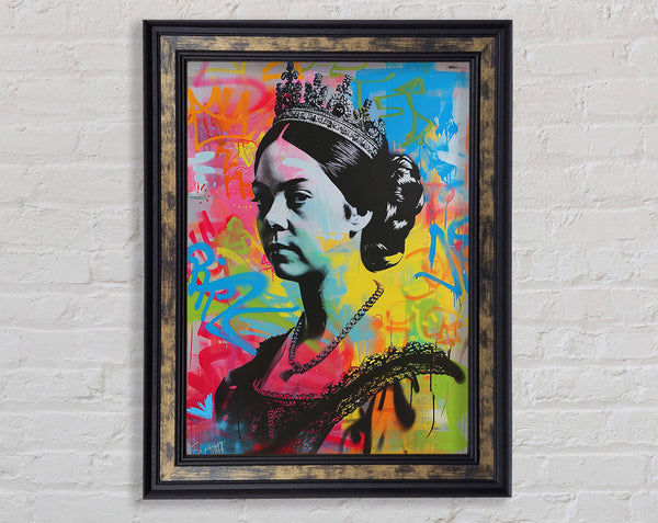 Queen Victoria Graffiti Framed Print