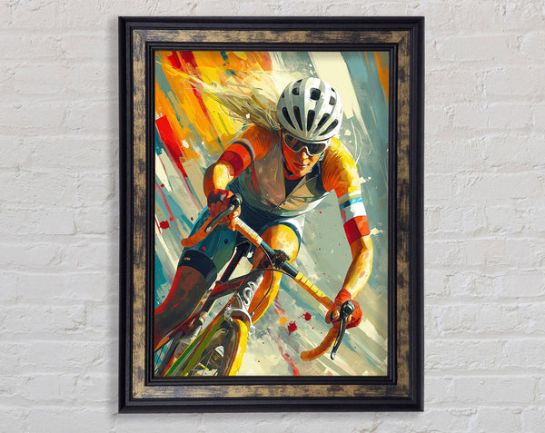 Racing Cyclist Framed Print