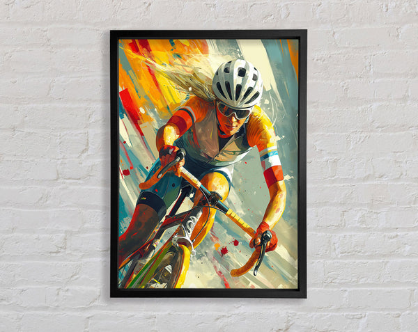 Racing Cyclist Framed Print