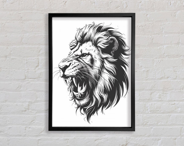 Raging Lion Framed Print