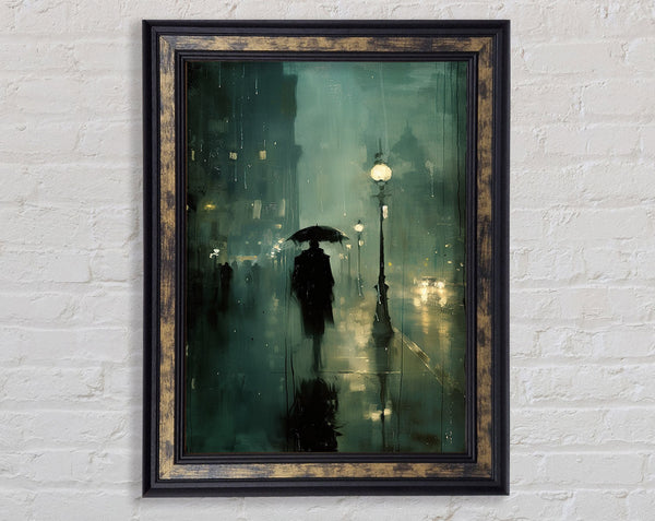 Rain Walk Framed Print