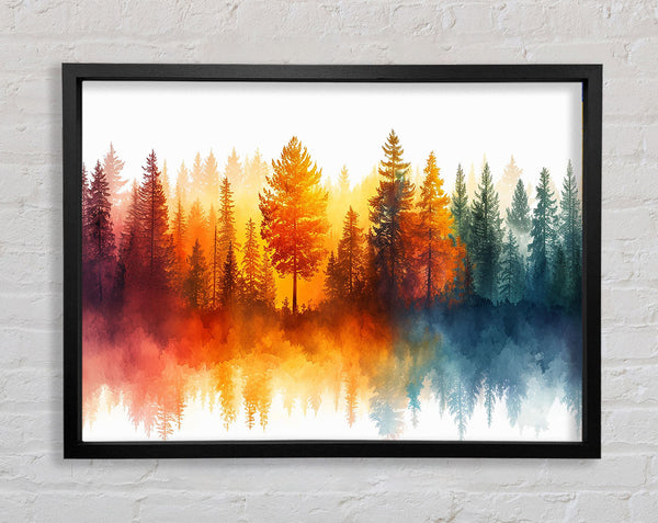 Rainbow Forest Framed Print