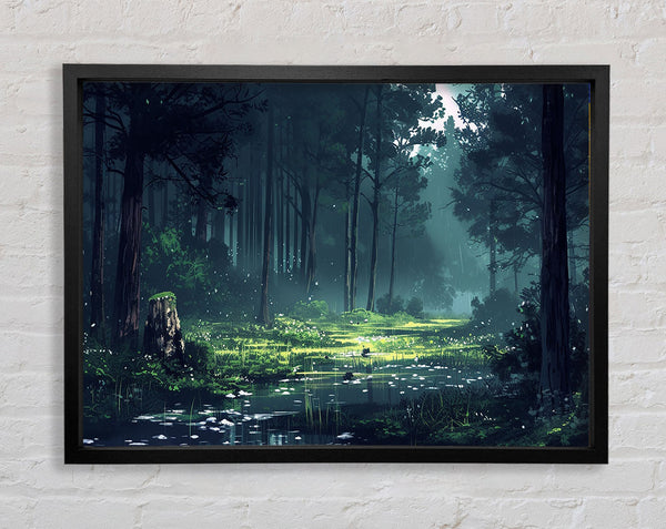 Rainy Forest Framed Print