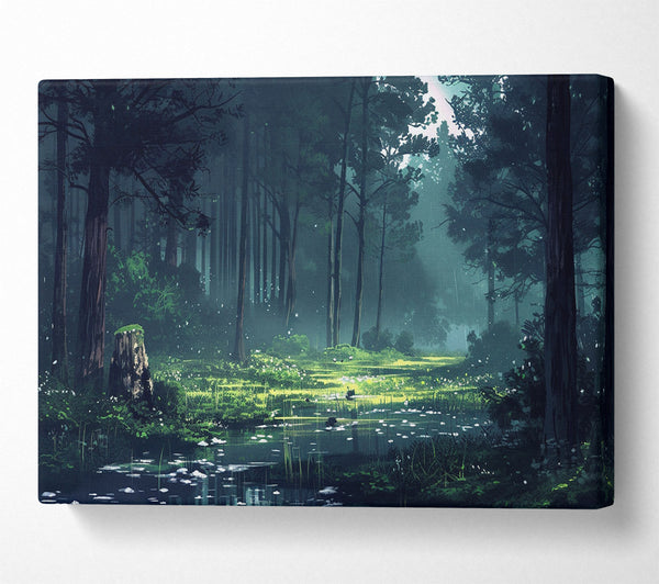  A Canvas Print of Rainy Forest Canvas Wall Art