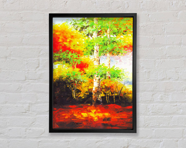 Red And Green Tree Framed Print
