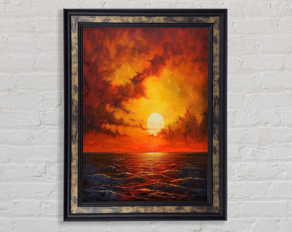 Red Clouds Above The Sun Framed Print