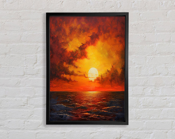 Red Clouds Above The Sun Framed Print