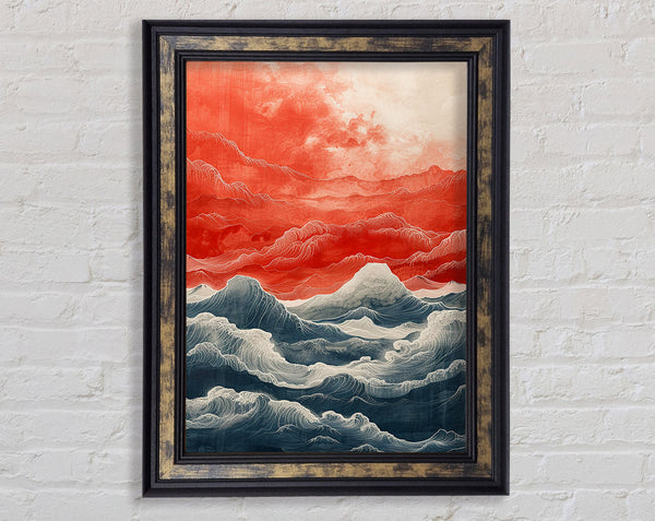 Red Clouds Framed Print
