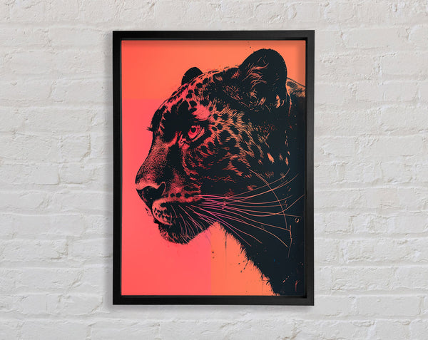 Red Jaguar Face Framed Print