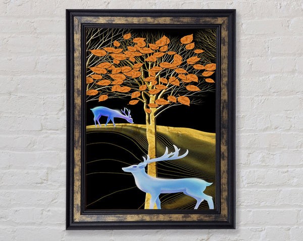 Red Leaves On A Tree Framed Print