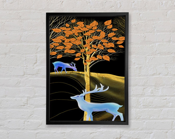 Red Leaves On A Tree Framed Print