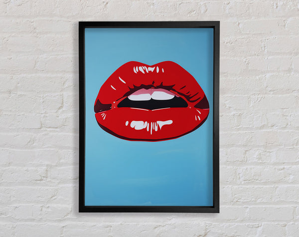 Red Lips Pop Art Framed Print